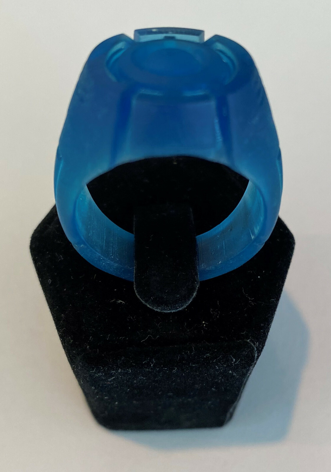 Blue Lantern Movie Ring, Translucent Blue Resin, made in USA