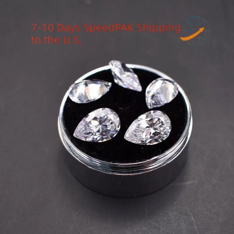 0.35-5ct Pear Cut Moissanite Loose GRA VVS1 D Color 1-3pcs for Jewelry Making