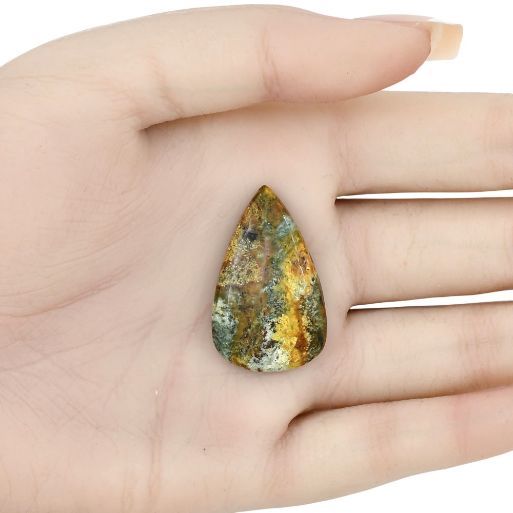 Natural Rocky Butte Picture Jasper 32.8×20.3×5.4 mm Pear Gemstone LS01786-25