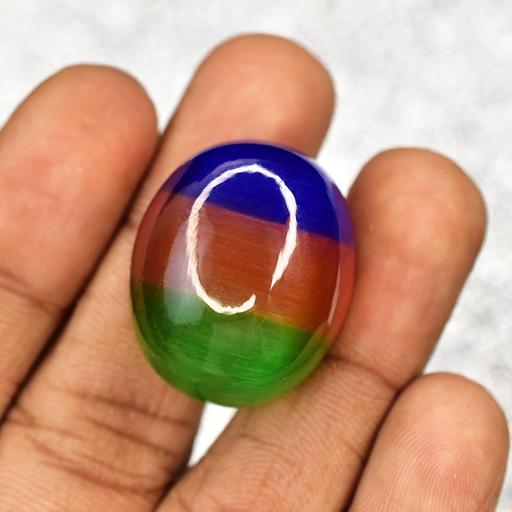 CERTIFIED Natural Multicolor Tourmaline 72 Ct Oval Cut Loose Gemstone For Gift