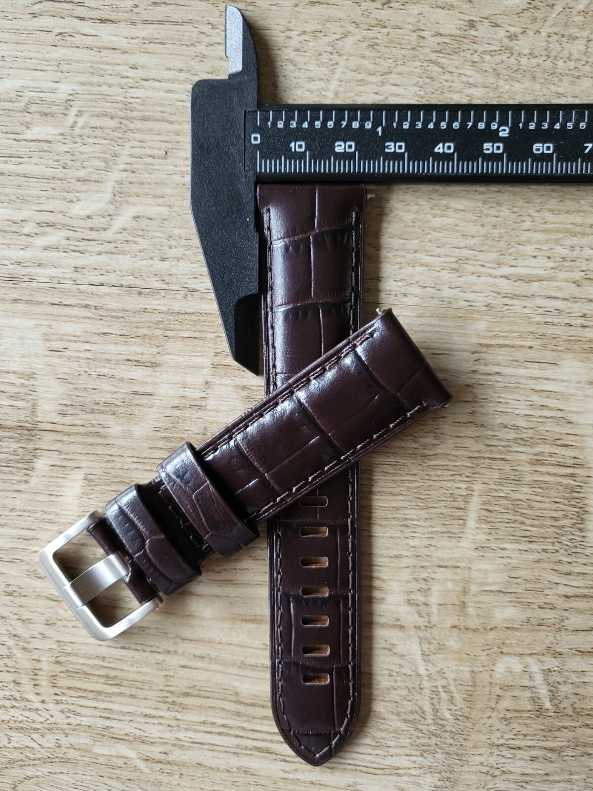 DARK BROWN GENUINE LEATHER WATCH STRAP 22MM EASY FIT HIGH QUALITY STEEL BUCKLE