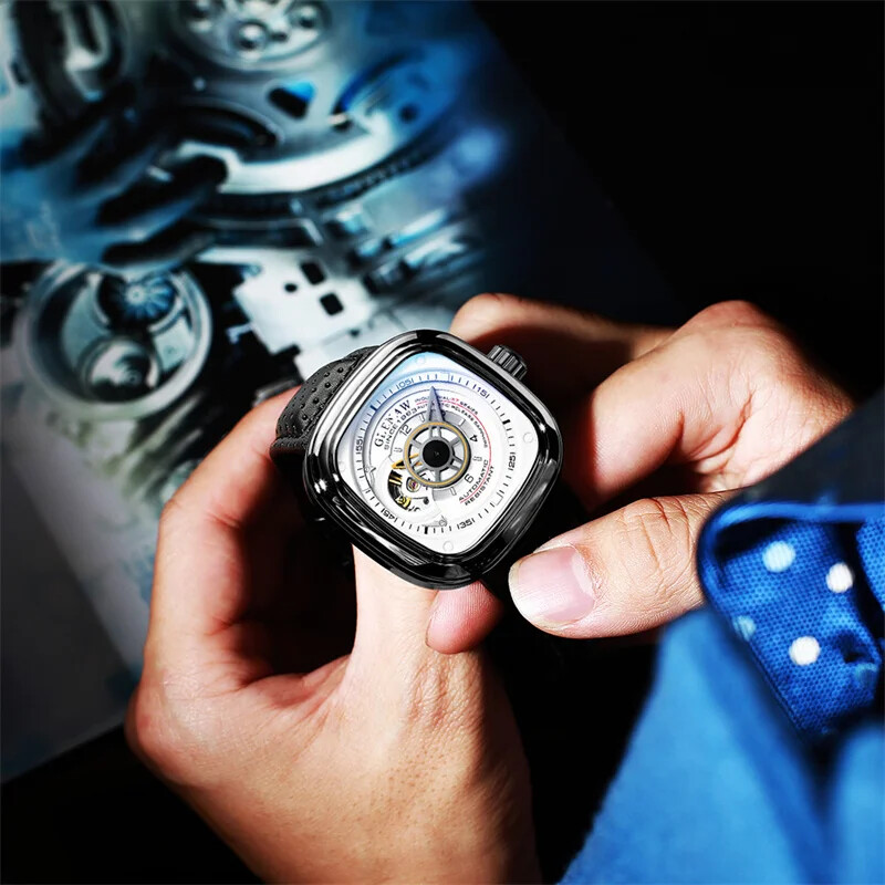 2025 New Mechanical Watch for Men Breathable Leather stainless Steel Automatic