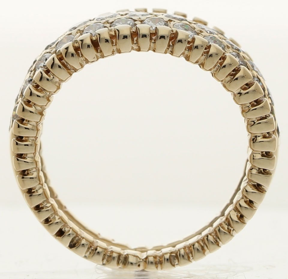 Natural Diamond Anniversary Wedding Band Ring 1.05CT 14K Yellow Gold 10.3MM Sz 5
