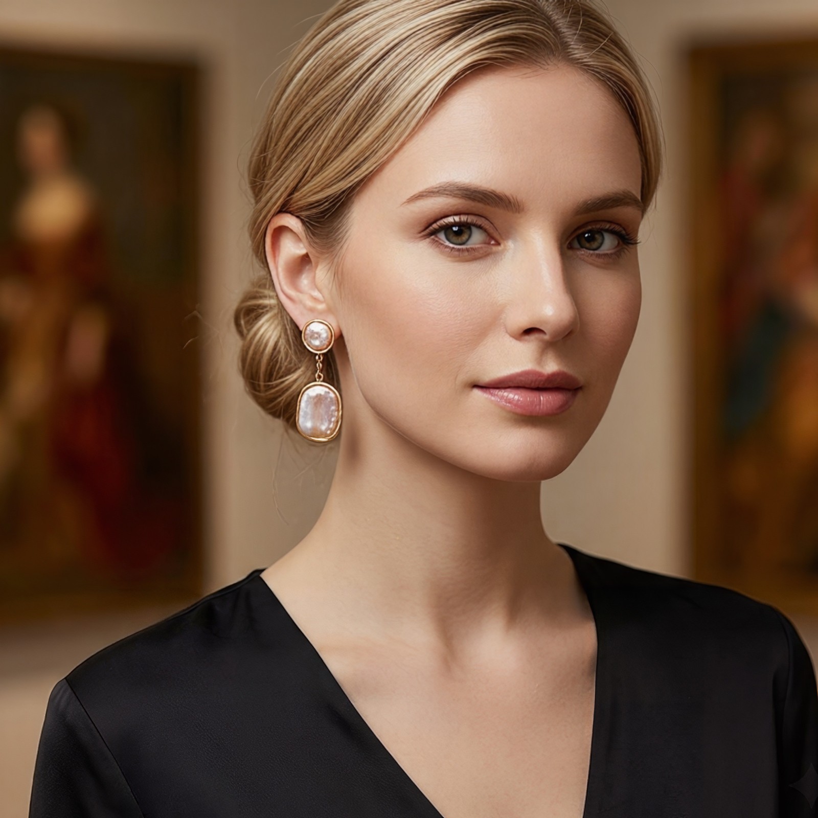 Handmade Natural Pearl Drop Dangle Earrings 925 Sterling Silver Wedding Gift