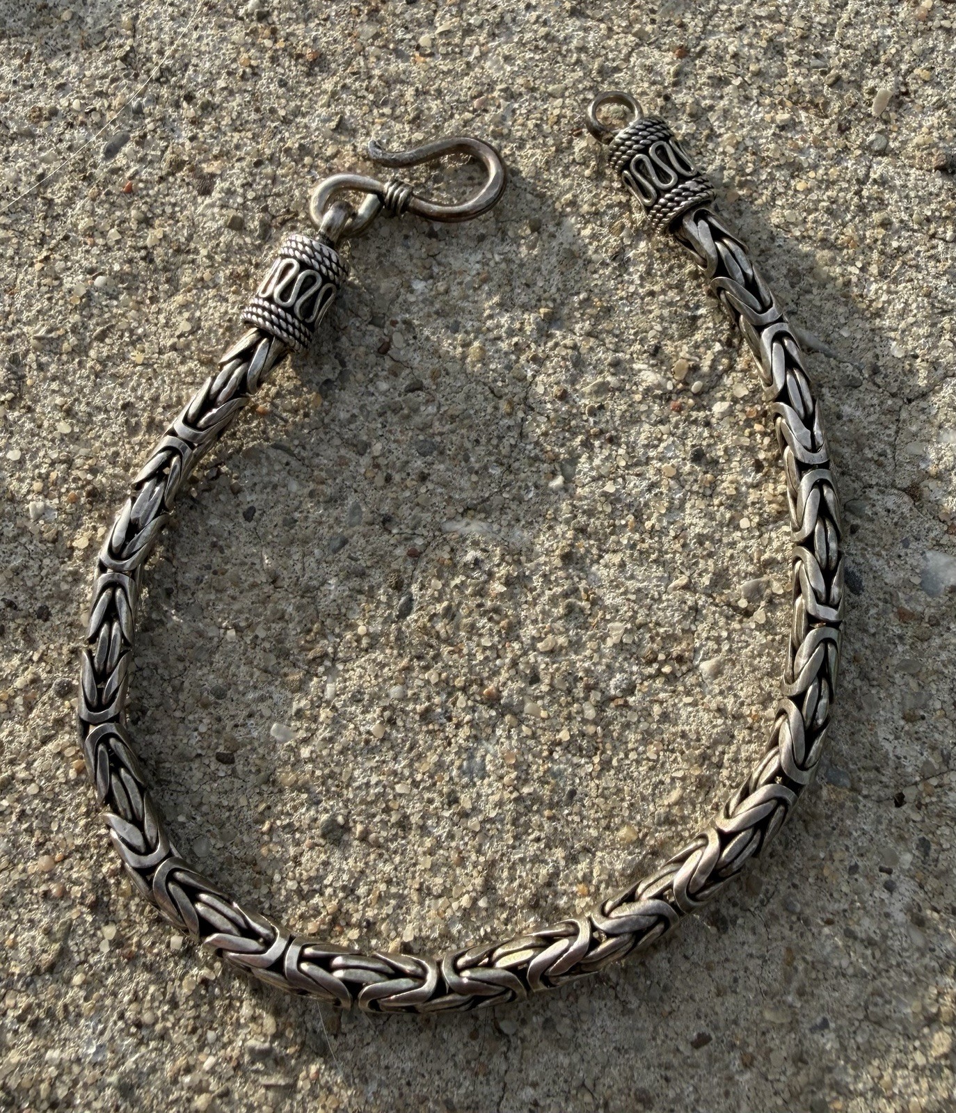Sterling Silver 4.3mm Byzantine Bracelet 8” 21.05g