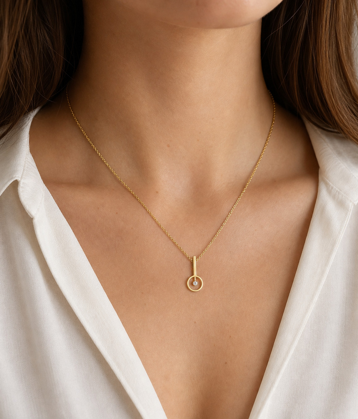 GENUINE DIAMOND SOLITAIRE PENDANT SOLID 14K YELLOW GOLD – New With Tag
