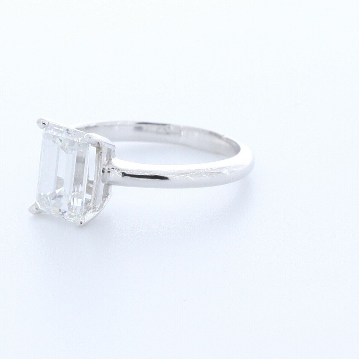 1.5ct Lab-Created Diamond E/VS1 Emerald 18K White Gold Classic Solitaire Ring