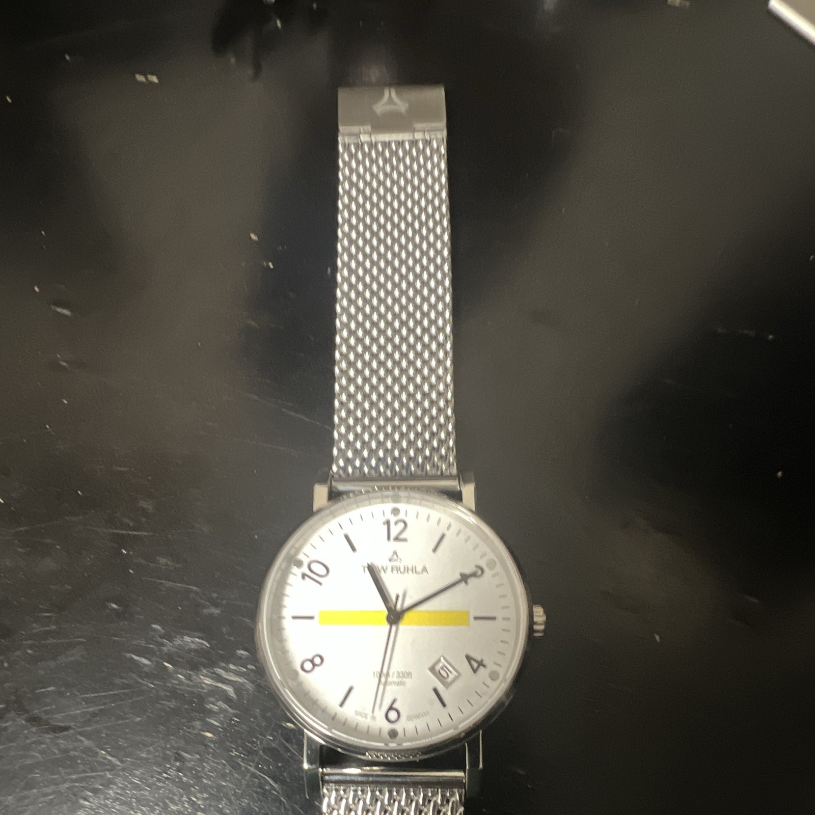 A. W. Fuhla Unisex Analog Quartz White Dial Steel Bracelet Date 30m
