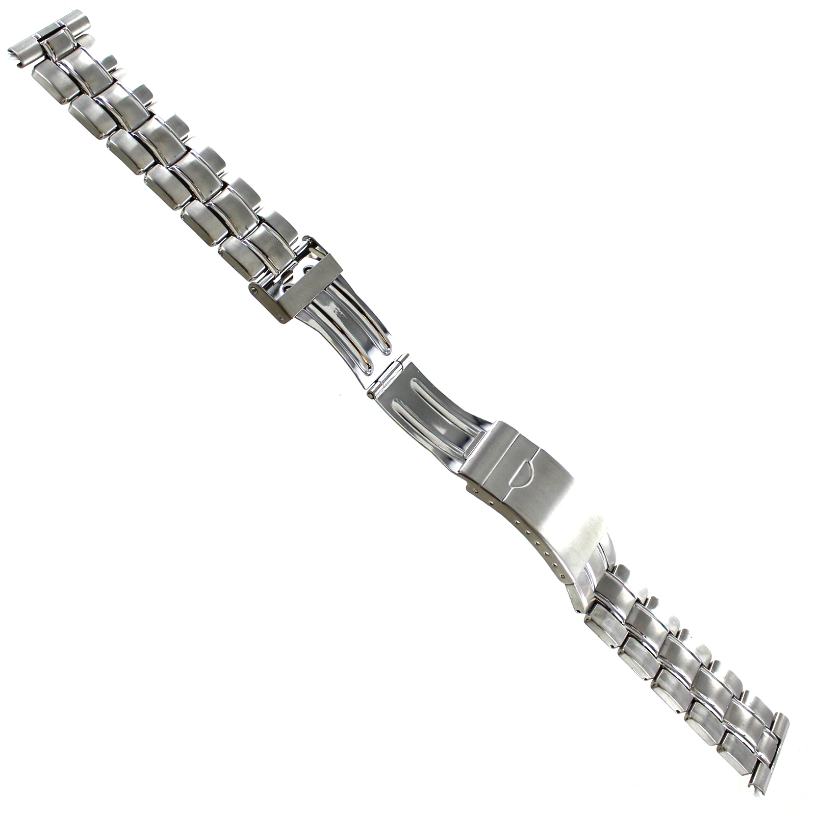 20mm Morellato Stainless Steel Semi-Solid Link Fold Over Clasp Safety Watch Band