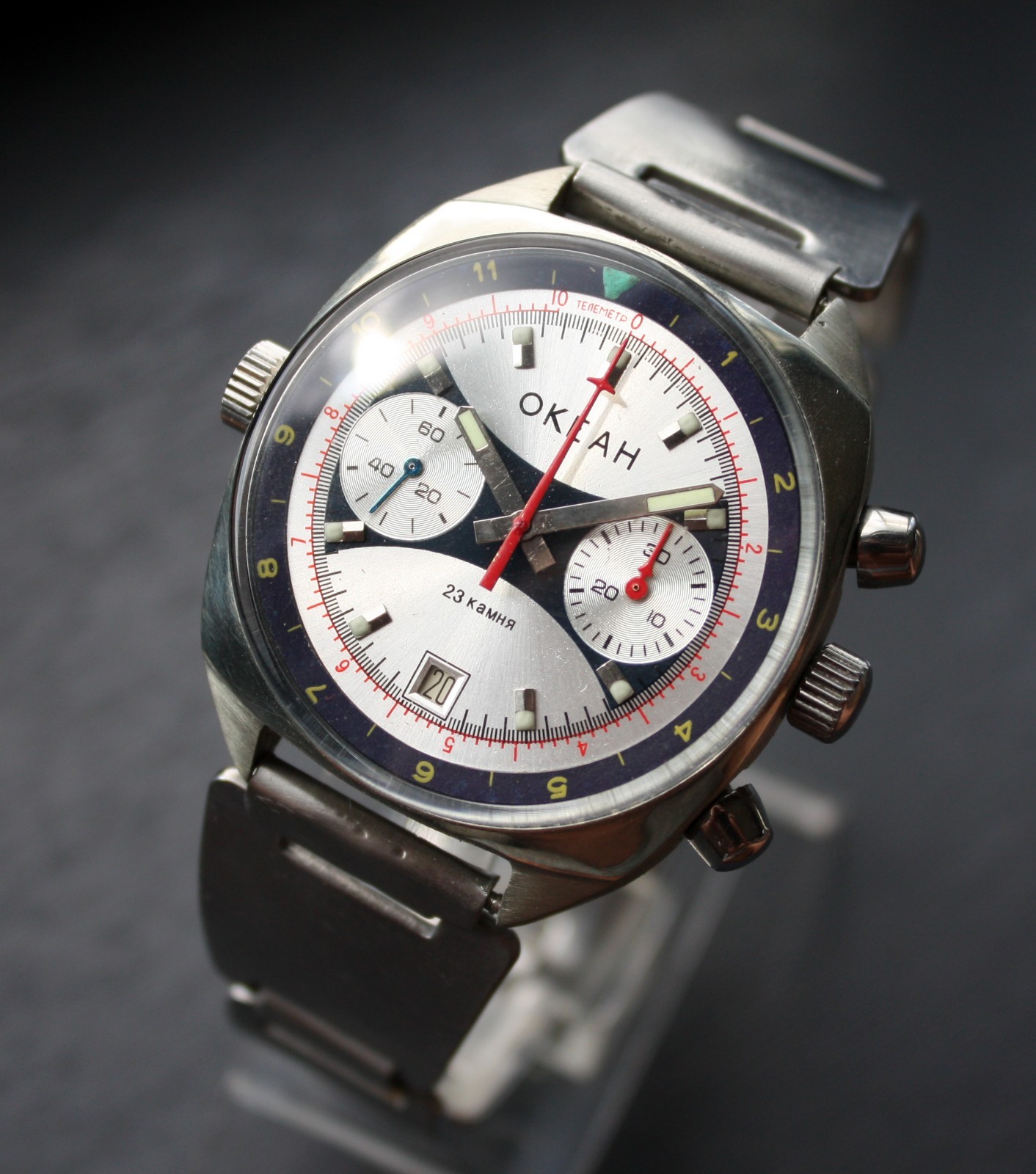 Soviet Vintage Poljot Okean Ocean Sturmanskie Chronograph USSR Mechanical Watch