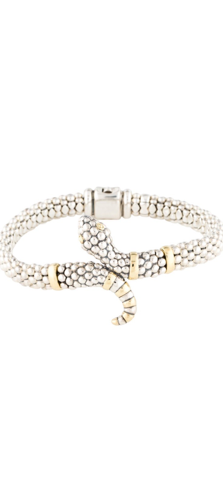 LAGOS Rare Wonders Snake Rope Bracelet – Sterling Silver & 18K Gold Size 8/lg