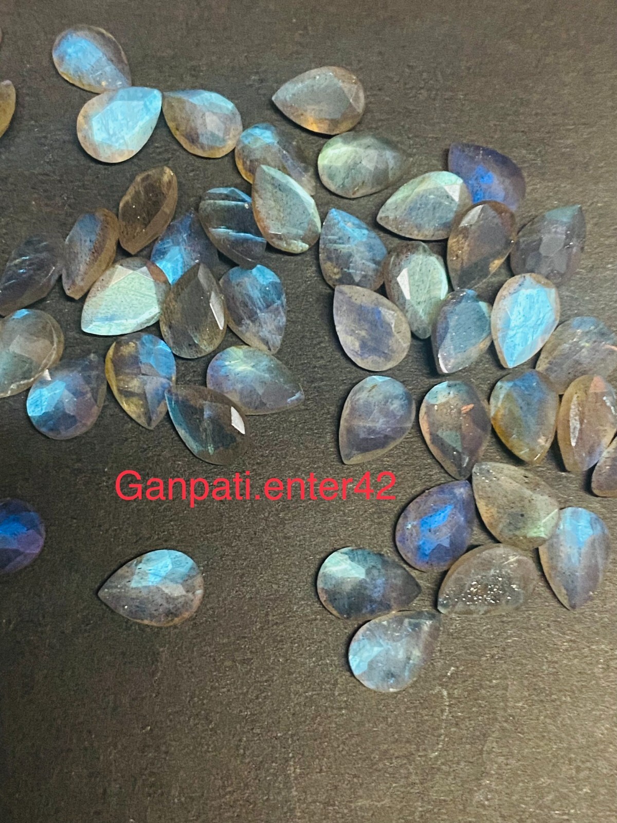 Natural Labradorite Faceted Pear Cut 14×10 MM 1 Pcs Lot Loose Gemstone E