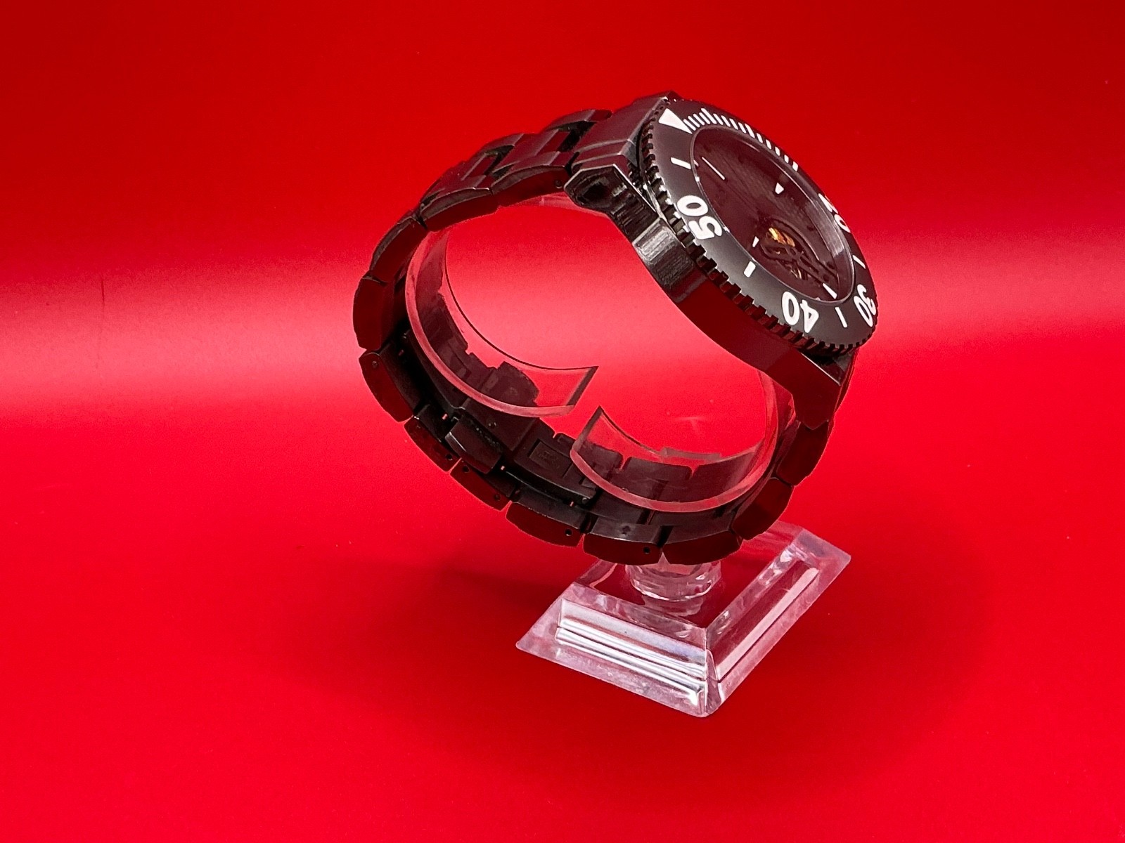 EGARD LIMITED EDITION #061/125 MIYOTA OPEN-HEART AUTOMATIC 45MM BLACK IP WATCH