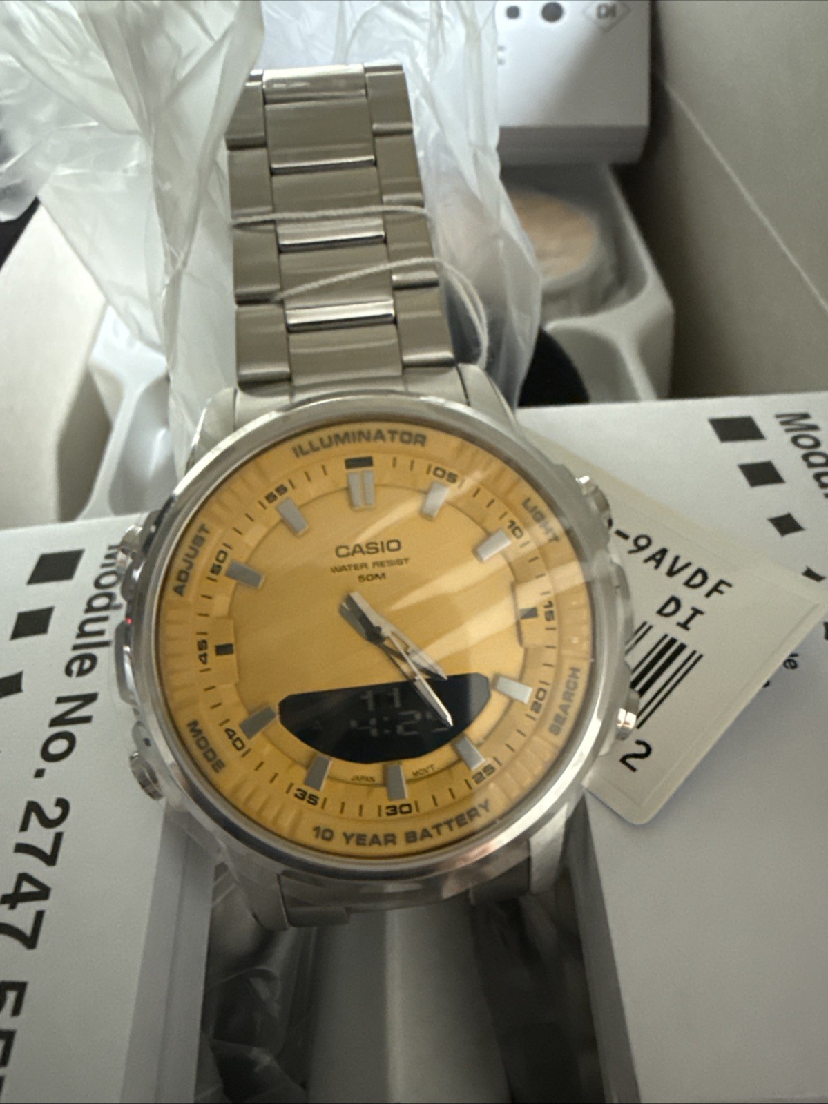 Casio AMW880D-9A Ana-Digi Sporty Design Stainless Steel Band Watch