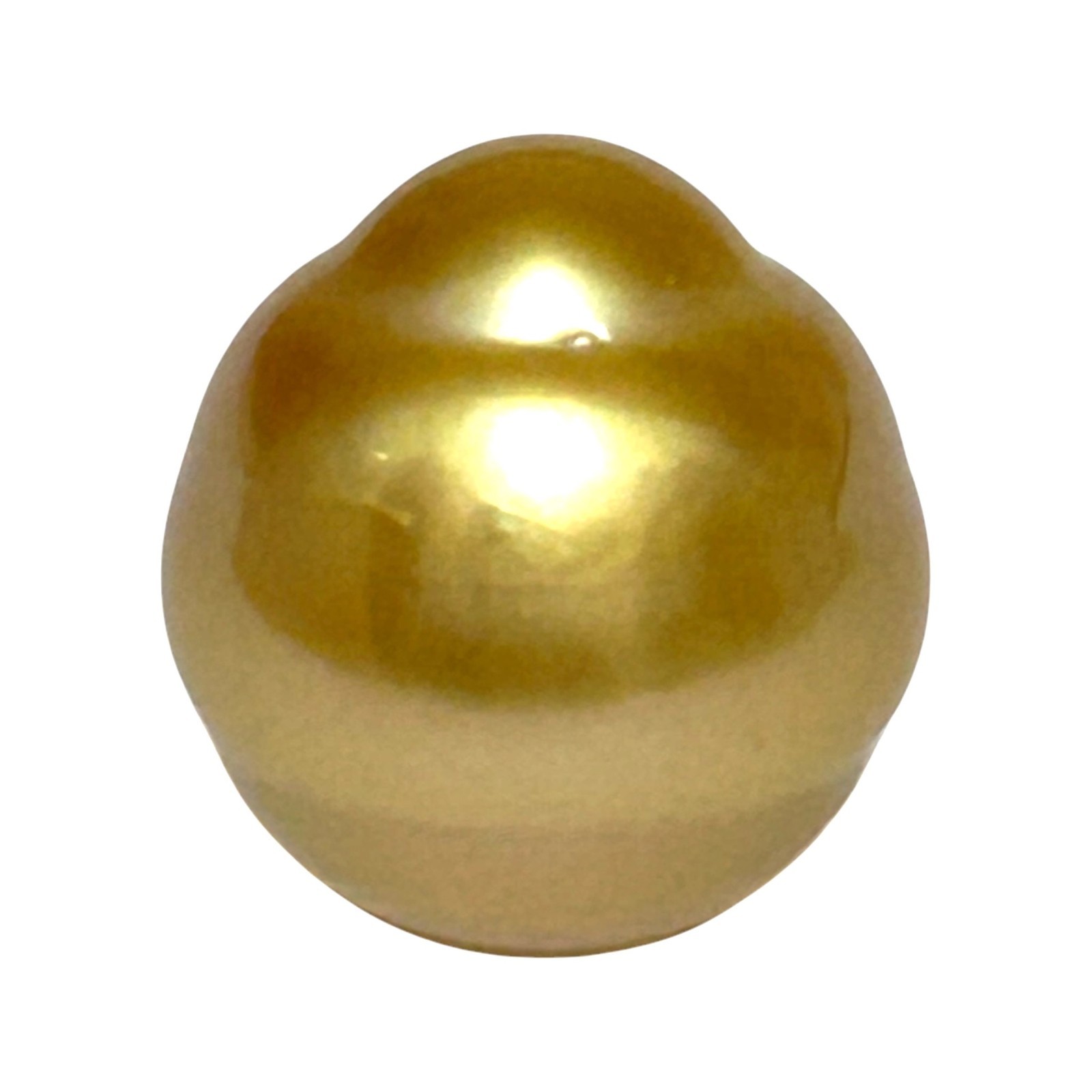 Giant 20.5 Carat 14 x 15.2mm Deep Gold Baroque Philippines South Sea Pearl Loose
