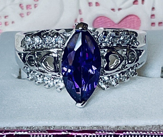 AMETHYST RING – 10X5mm Or 1.0ctw – Marquise Cut – Silver Setting!!!