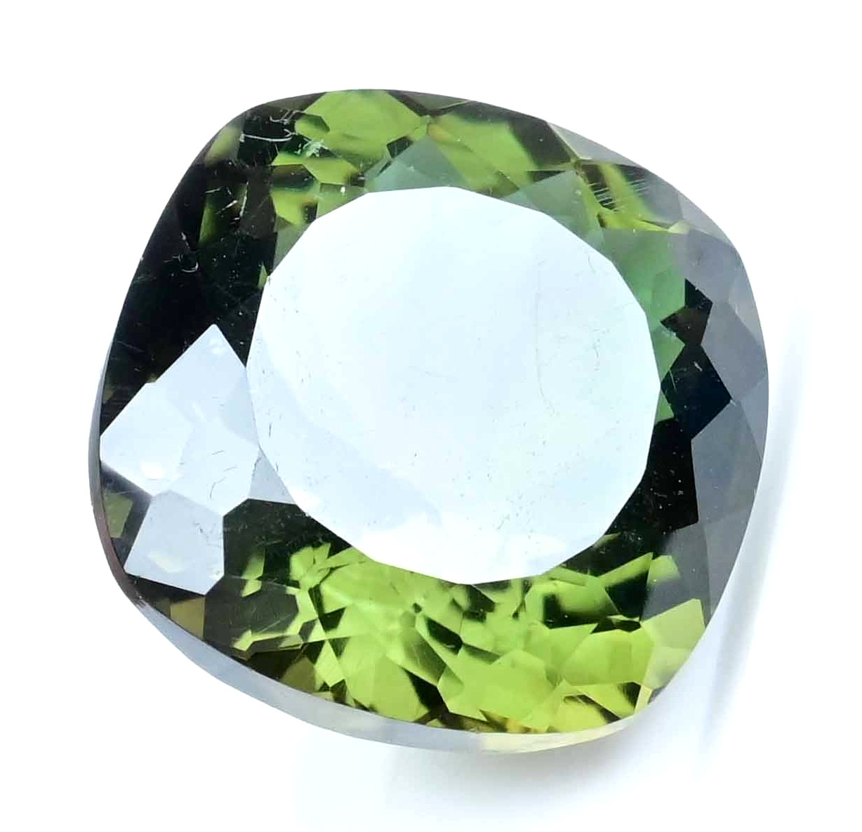 Stunning Natural Greenish Moldavite 25.05 Ct Cushion Cut Certified Rare Gemstone