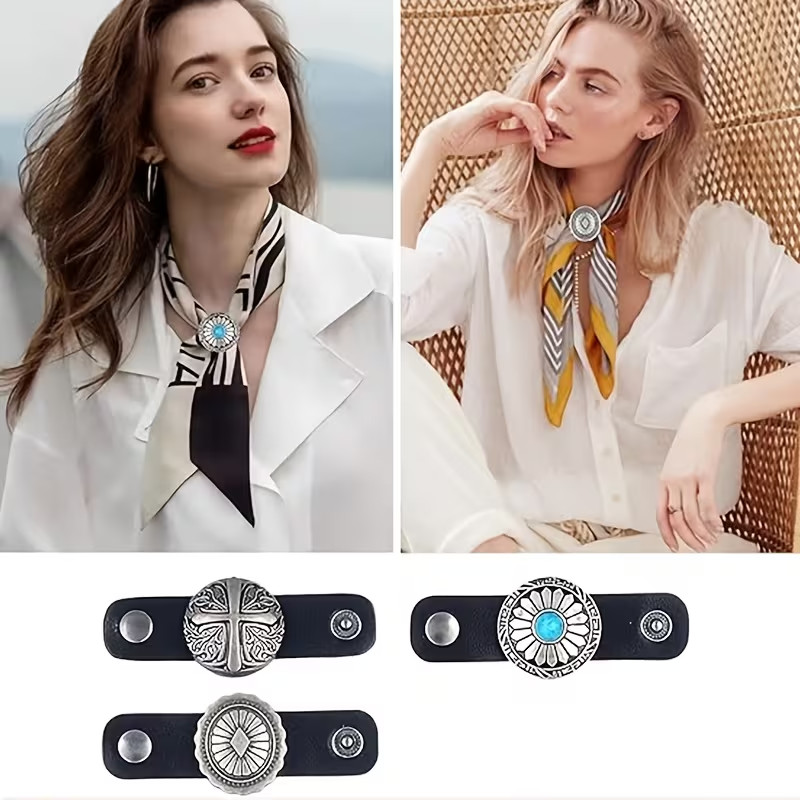 Western-Style Scarf Fasteners Silk Ring Neckwear Slide Fastener