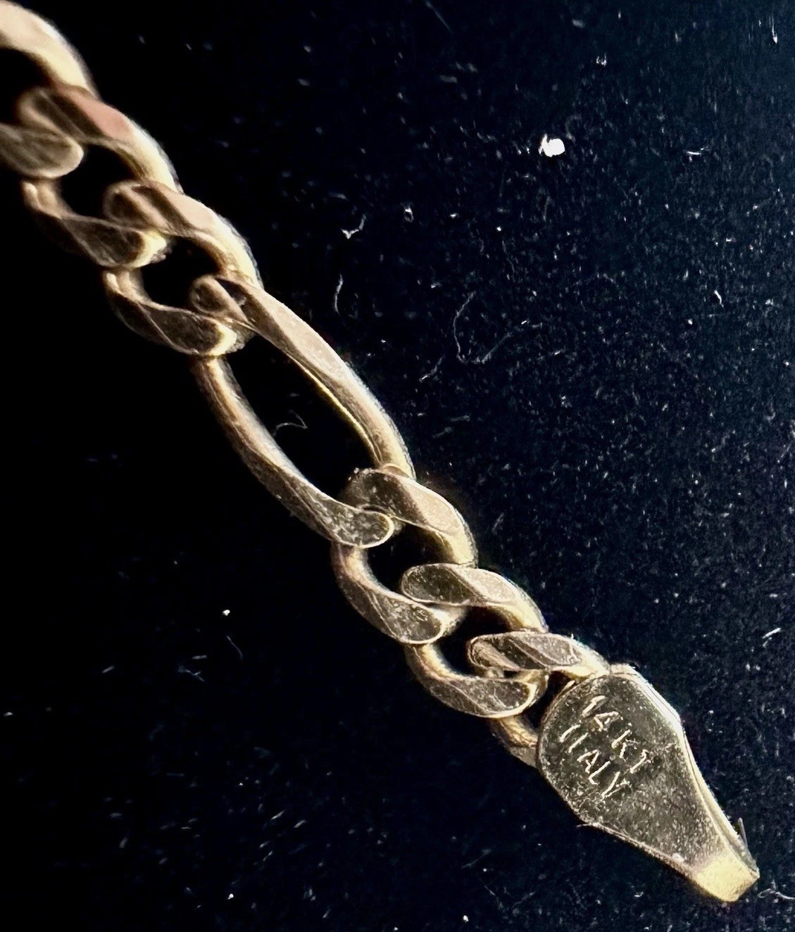 Solid 14K Yellow Gold Figaro Link Bracelet – Made in Italy 2 Grams
