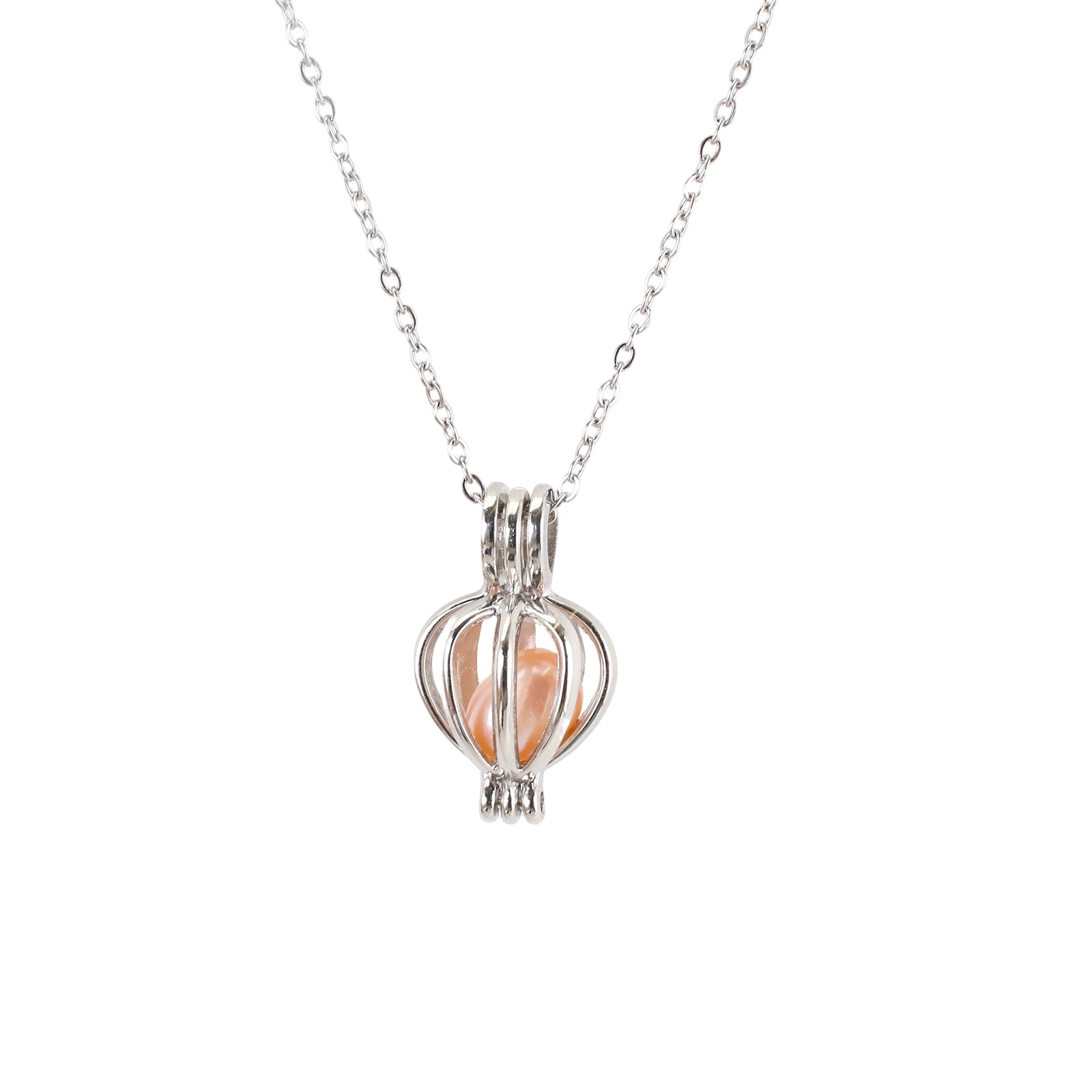 Pearl Clam Necklace With Stainless Steel Chain & Brass Fashion Jewelry For Women