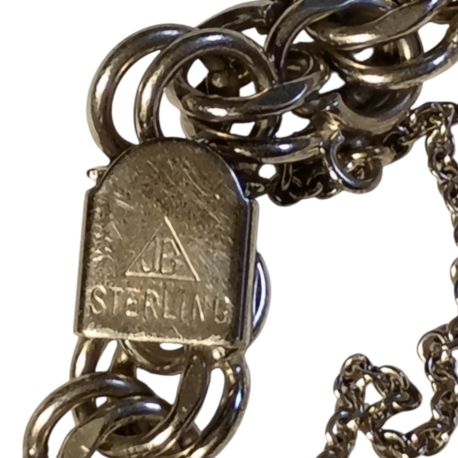 Sterling Silver Mid Century 1960s Multi-Link Charm Bracelet