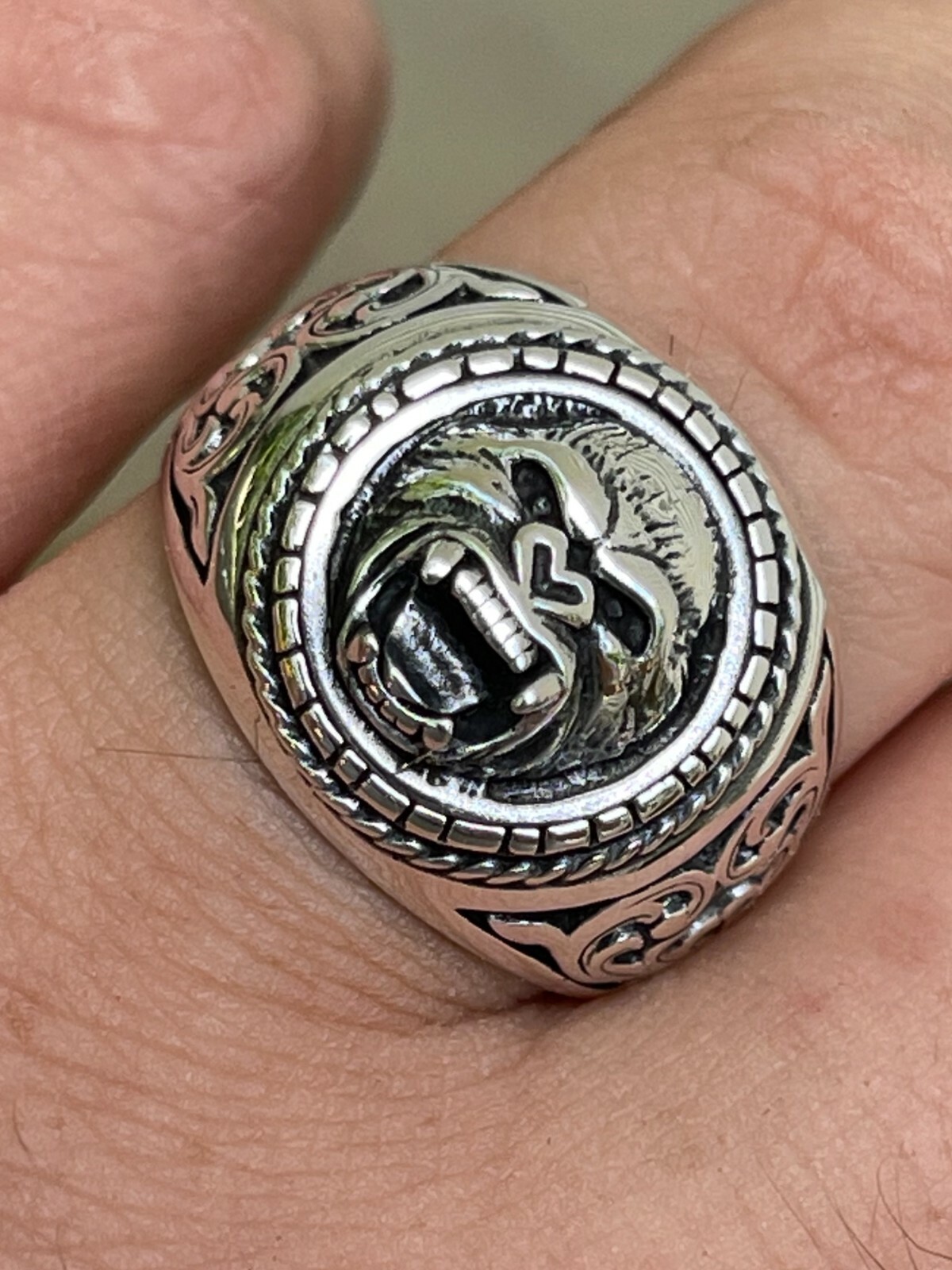 Real 925 Sterling Silver Mens Plain Gorilla Monkey Ape Ring Sz 7 8 9 10 11 12 13