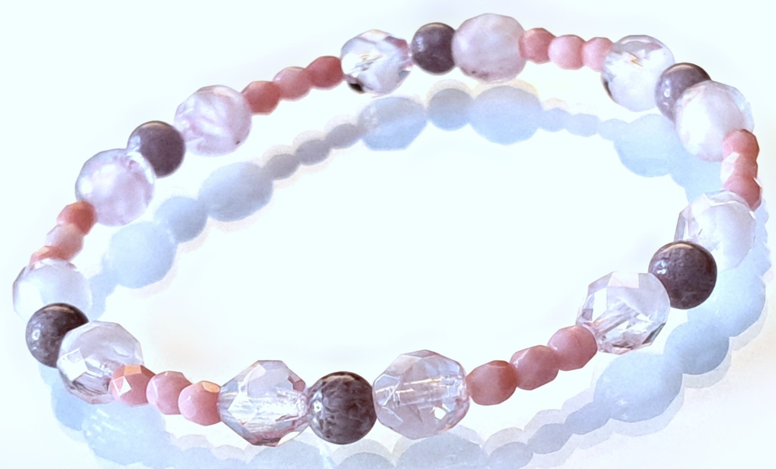 Early-2000s Stock Beads – Lampwork & Gemstone Beads Bracelet, 18.25 cm / 7.2 in