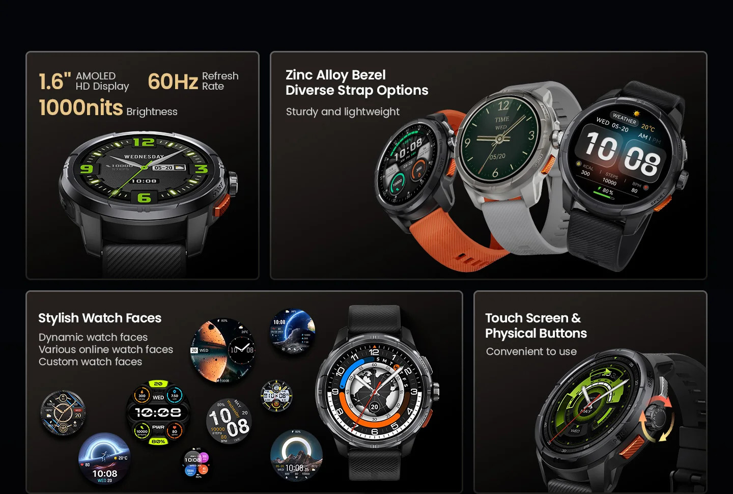 HAYLOU Solar Ultra GPS Smart Watch 1.6” AMOLED Display Rate Bluetooth Calls