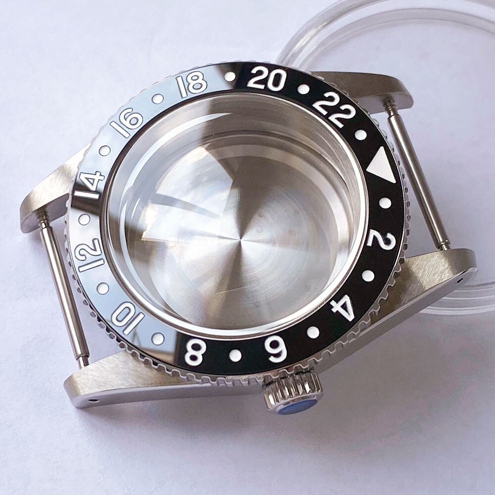 38mm Stainless Steel Brushed 200M Diver Watch Case Fit NH34 GMT NH35 Sapphire