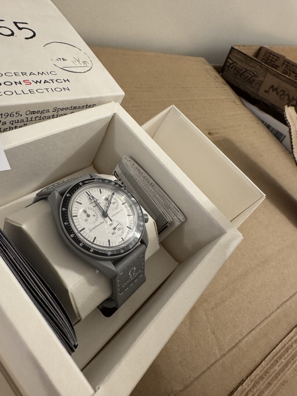 Swatch x OMEGA BIOCERAMIC MoonSwatch 1965 Gray White SO33M106 NEW Authentic