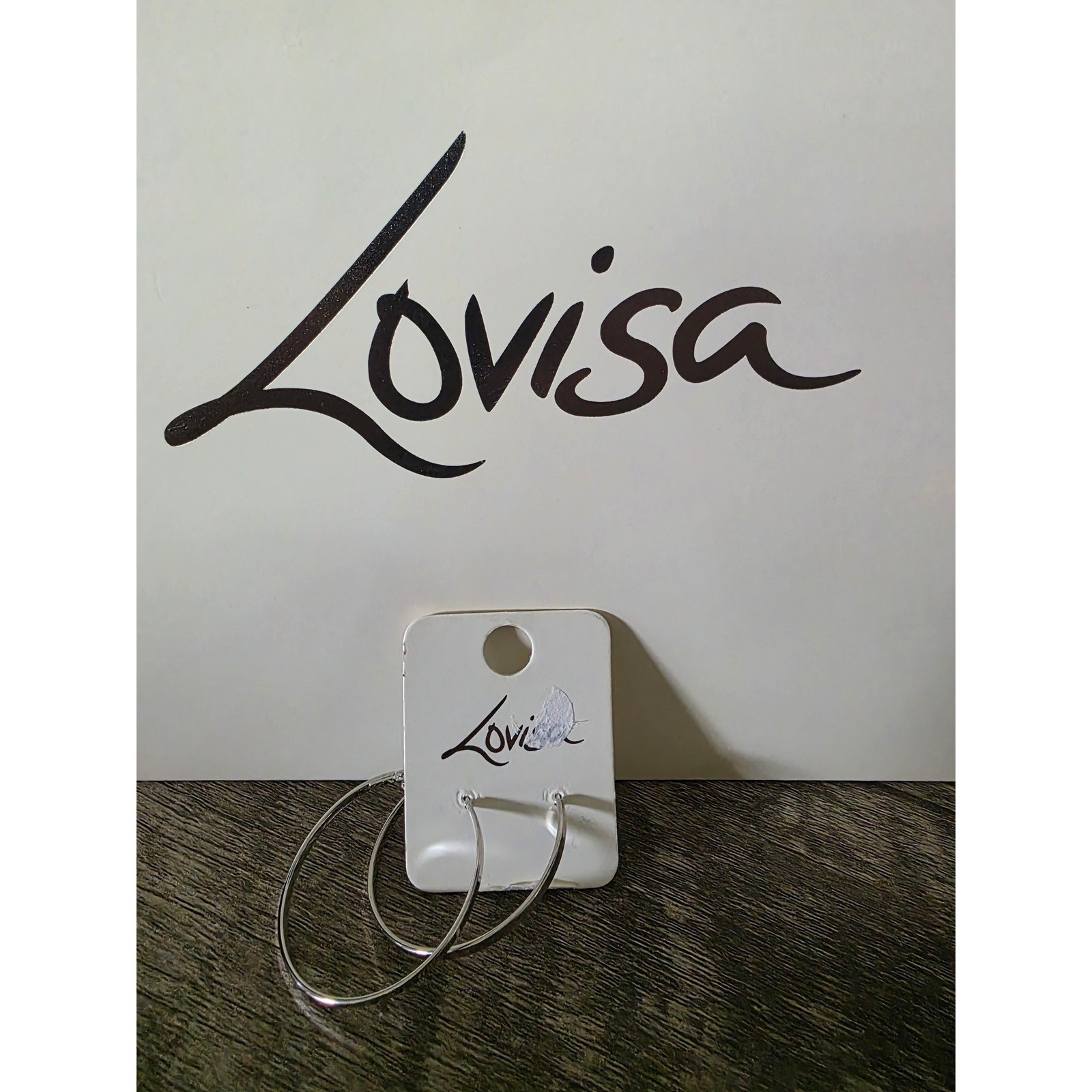 Lovisa Silver Tone Flat Edge Hoop Earrings Latch Back High Polish