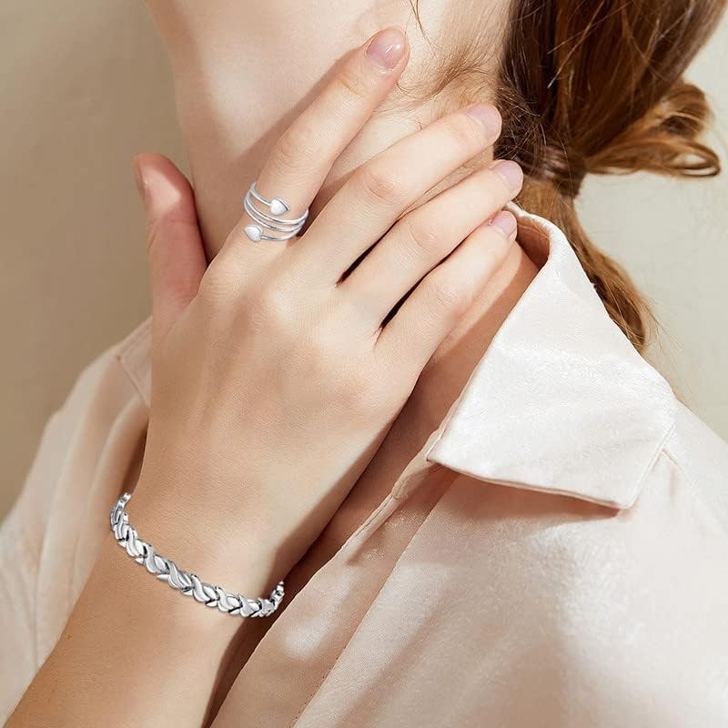 Adjustable Titanium Magnetic Bracelet for Women | Gift-Ready with Sizing Tool