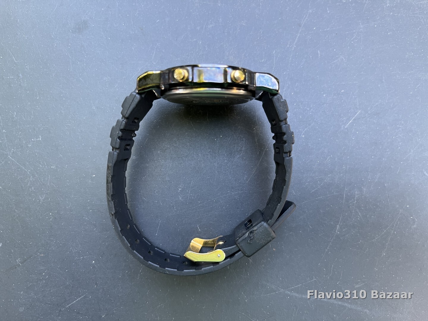 1990’s Vintage QUEMEX Alarm Chronograph 40mm Black Watch – New Battery