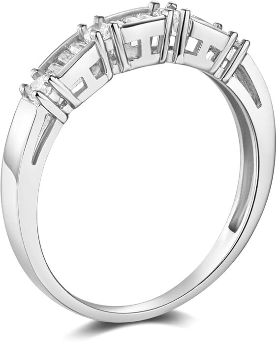 2.75 Created Diamond Round Real 14K White Gold Engagement Ring Set Matching Band