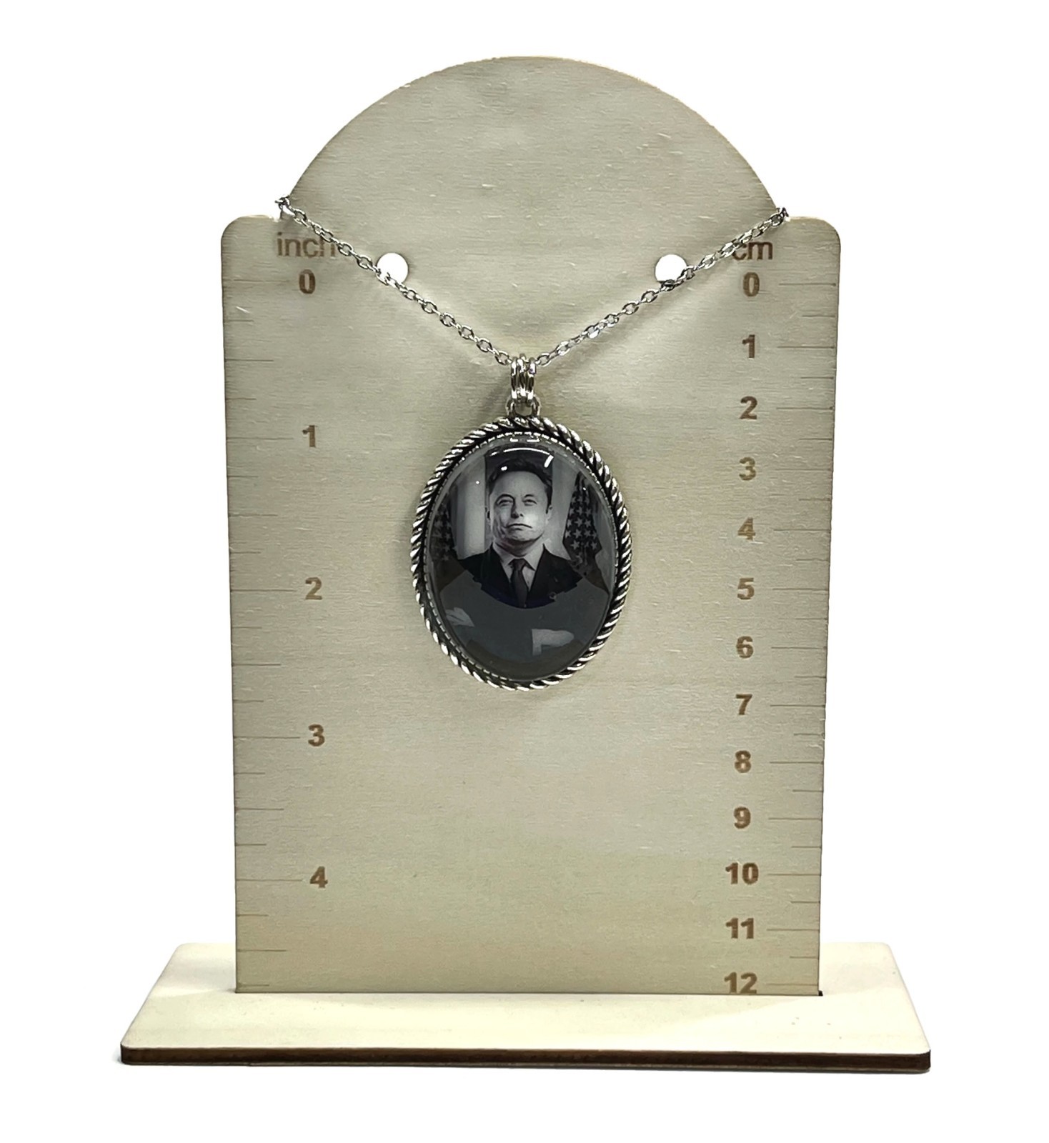 Donald Trump or JD Vance or Elon Musk Glow in the Dark Pendant Necklace