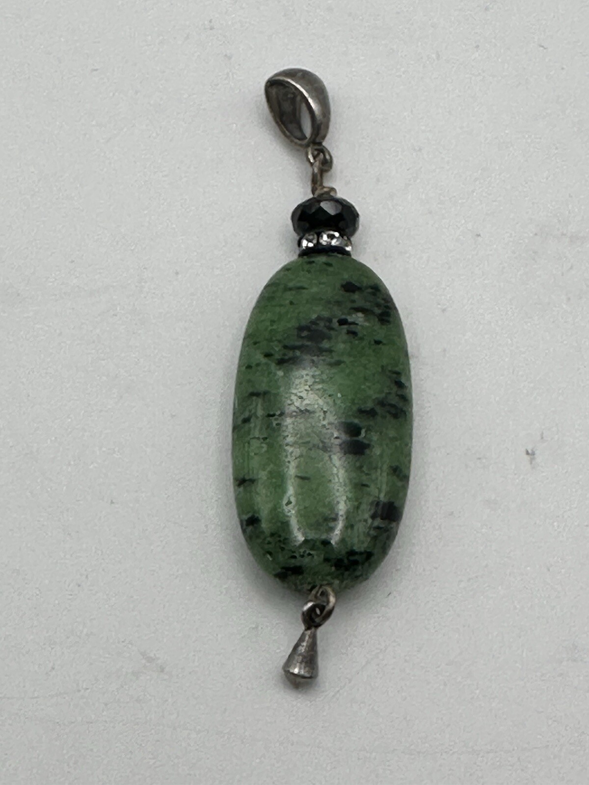 Natural Ruby Zoisite Oval Cabochon Gemstone Pendant 925 Bale