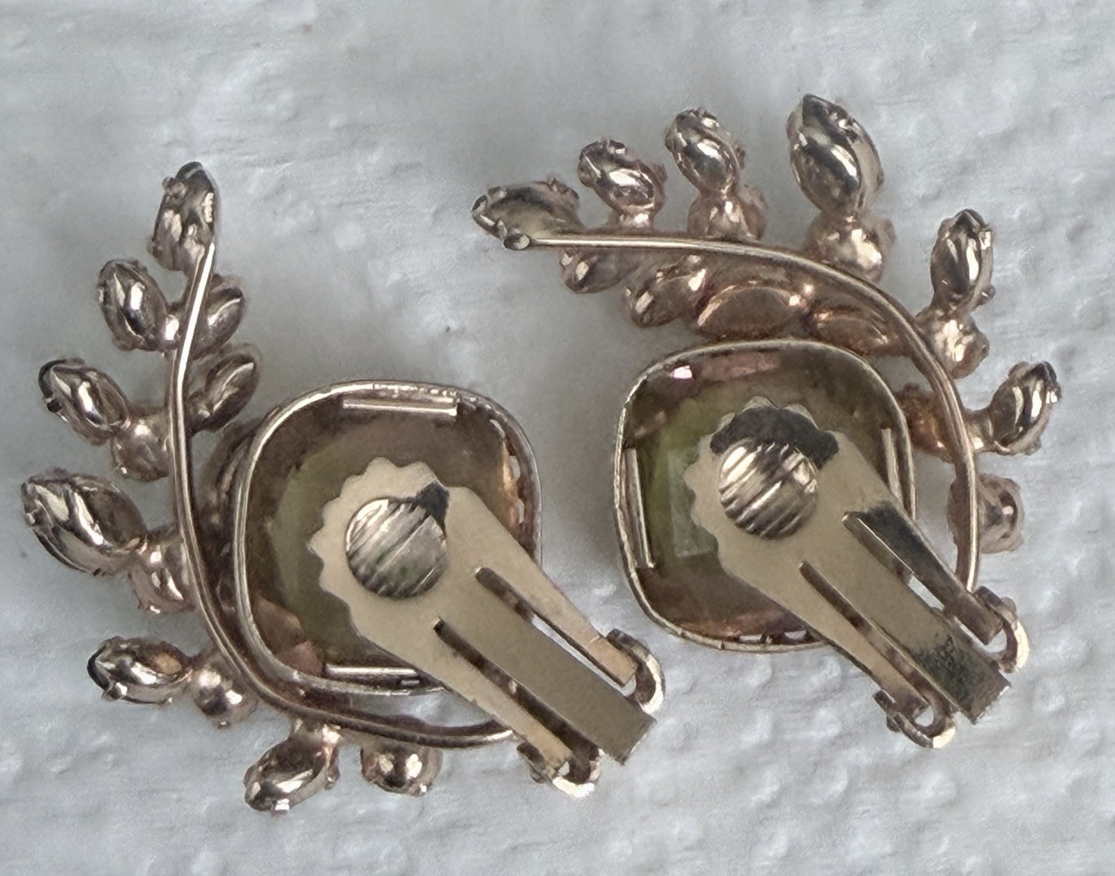 Vintage Rhinestone Earrings Large Gemstone Style From Mid 20th Century Very Nice