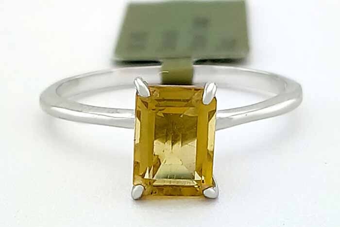 GENUINE 1.18 Cts YELLOW TOPAZ RING 10K WHITE GOLD – Free Certificate Appraisal