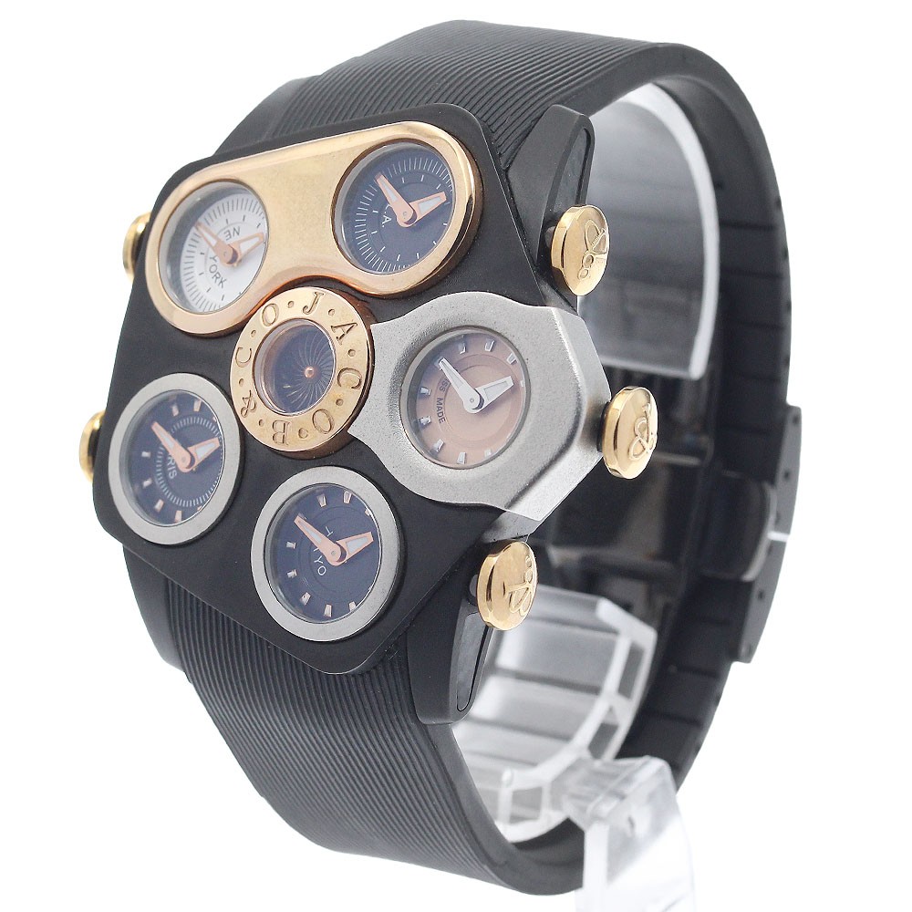 JACOB&CO ground JC-GR1-24 5 time zone black/white/bronze Dial Quartz Mens_968839