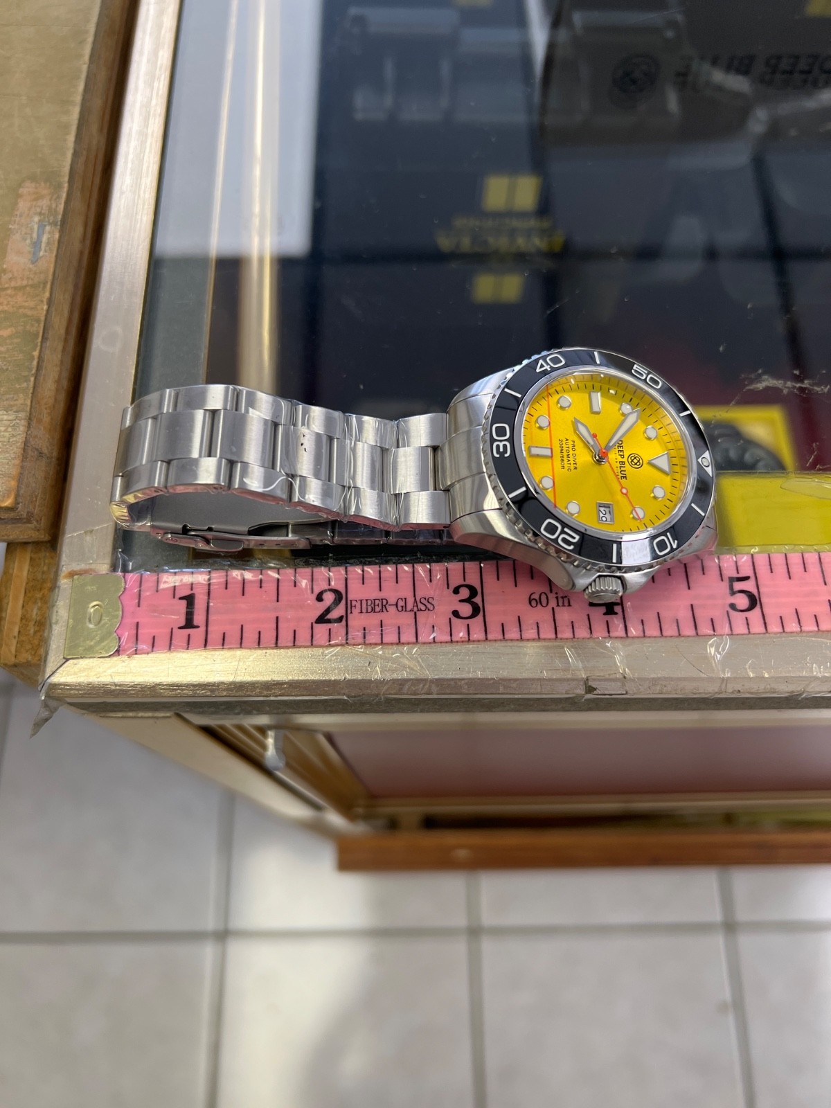 PRO DIVER 200😱YELLOW DIAL 42m AUTOMATIC🔥 DIVE WATCH SILICONE STRAP 😋