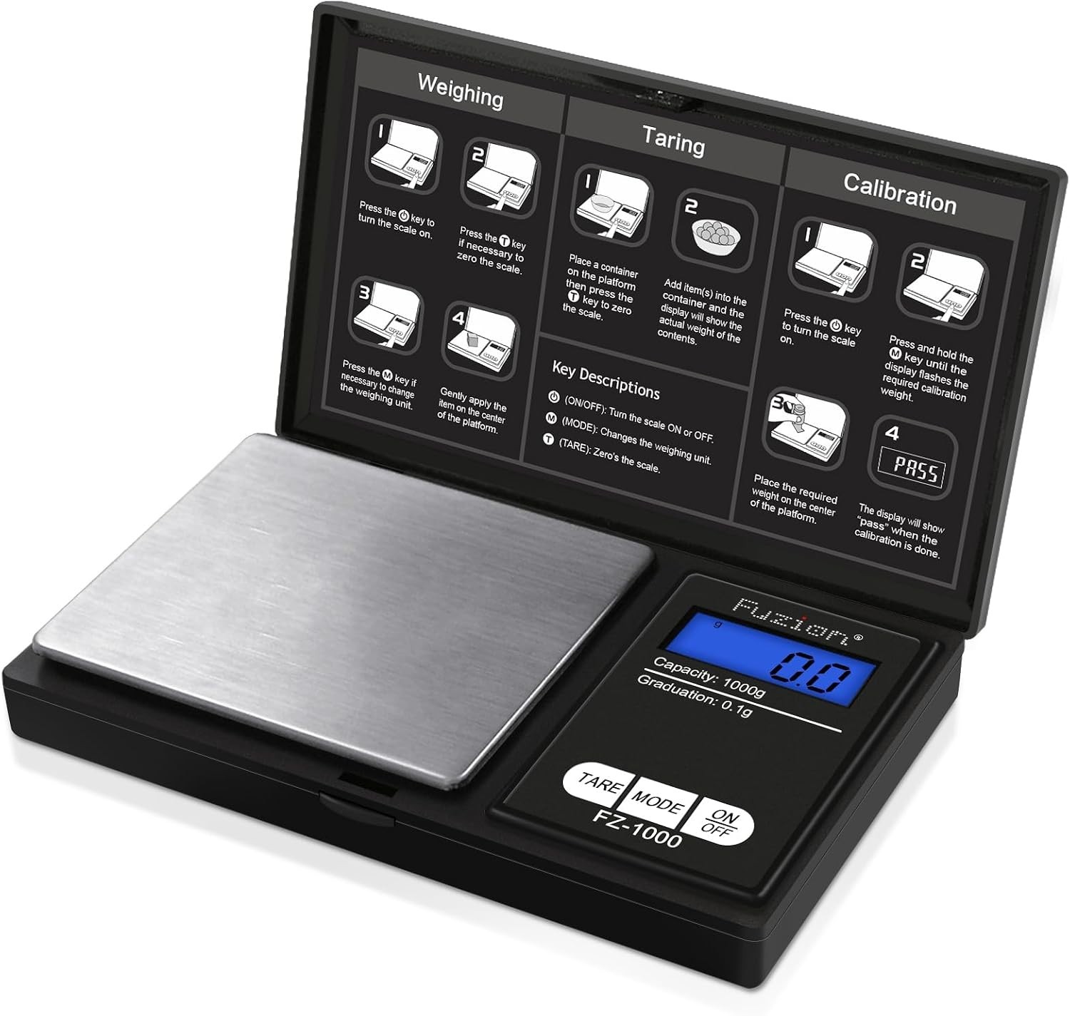 Portable 1000g Digital Scale with Tare Function – Ideal for Home and Travel