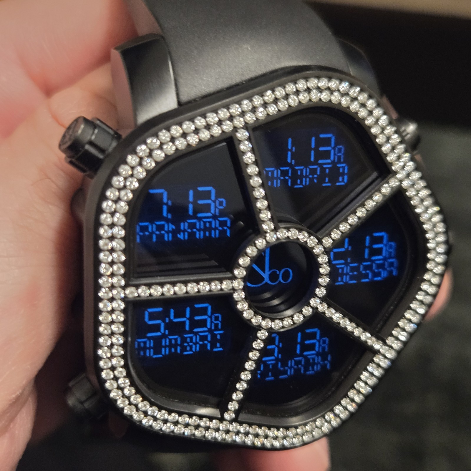 JACOB & CO 5 Time Zone Ghost 1.96ct VS White Diamond Watch JC-GST-WHD GMT MINT