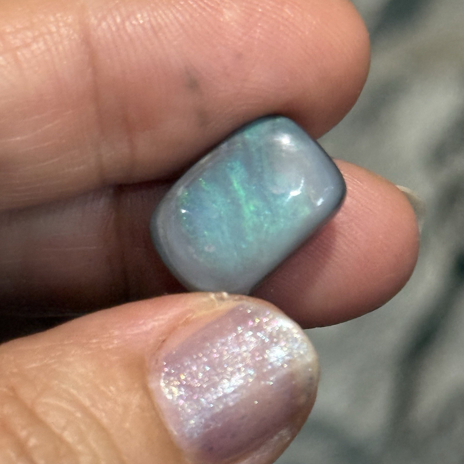 7.10ct 15.7×10.6×5.4mm Solid Picture Australian Black Opal Cabochon Loose Gem