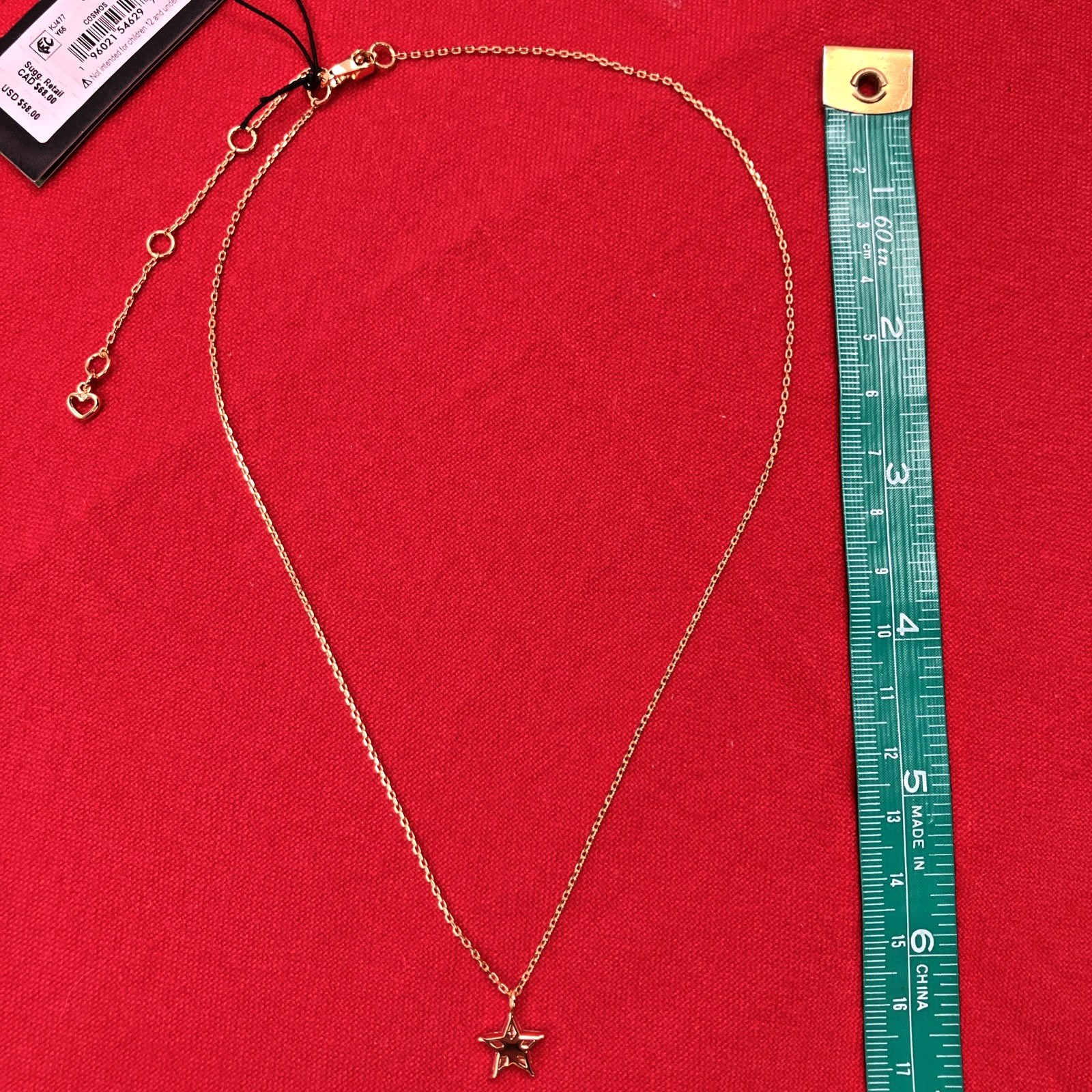 Kate Spade COSMOS Star Pendant Necklace Goldtone Clear CZ NWT RP $58