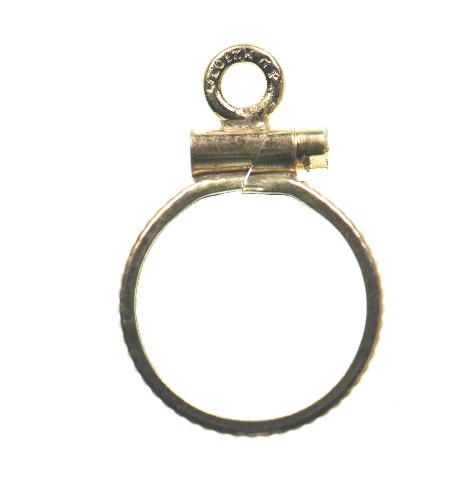12K 10.3mm Gold Filled Token Coin Bezel Pendant Frame Edge *1406