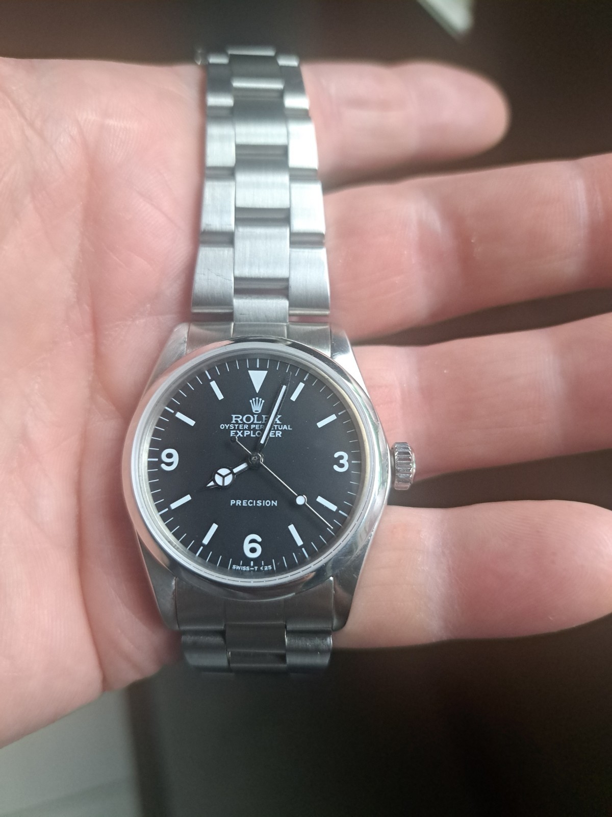 Rolex 5500 Refinished Explorer Dial Vintage Oyster Perpetual Cal 1560 Butterfly