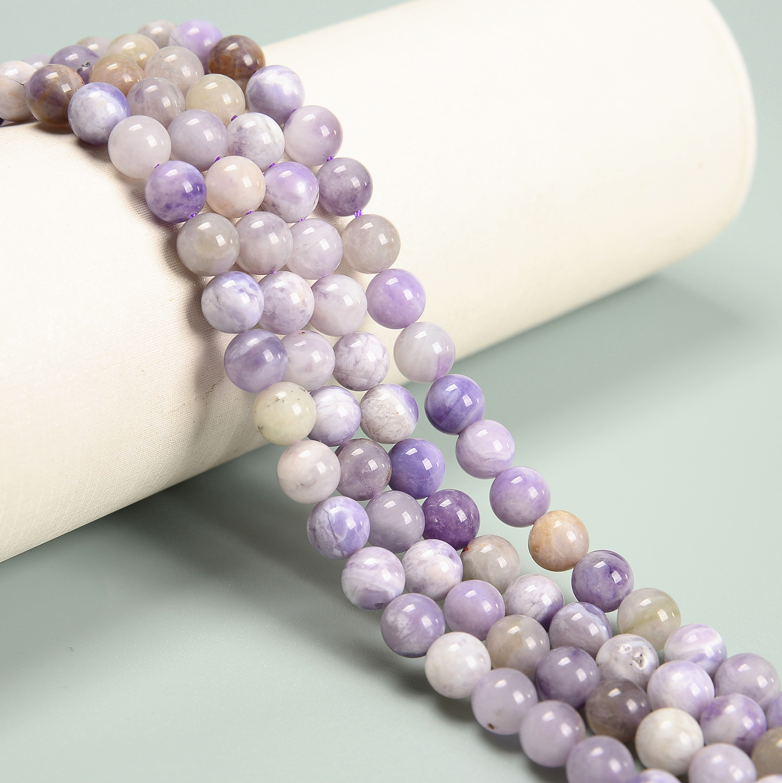 Multi Color Lavender Jade Smooth Round Beads 4mm 6mm 8mm 10mm 15.5” Strand