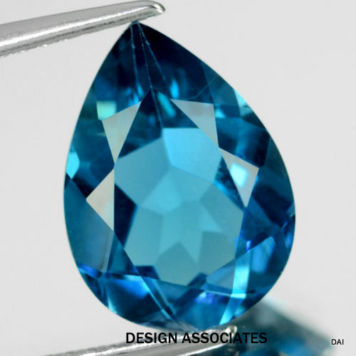 LONDON BLUE TOPAZ NATURAL 5X3 MM PEAR CUT 10 PIECE SET $14.99 AAA
