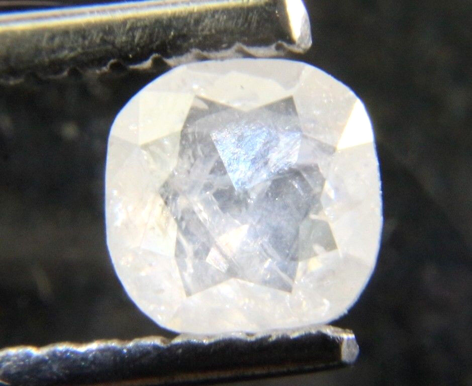 0.42Cts Cushion Shape Transparent White Rose Cut Diamond 5.52×5.44×1.40 MM