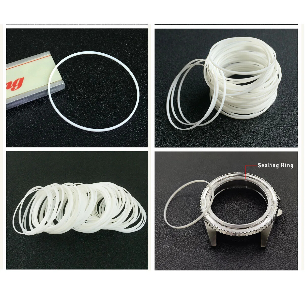 White Watch Gasket 16-40mm 0.85mm Thick 0.4mm Front Watch Crystal Sealing I-Ring